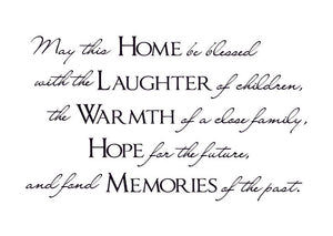 May this Home be blessed Vinyl Wall Decal