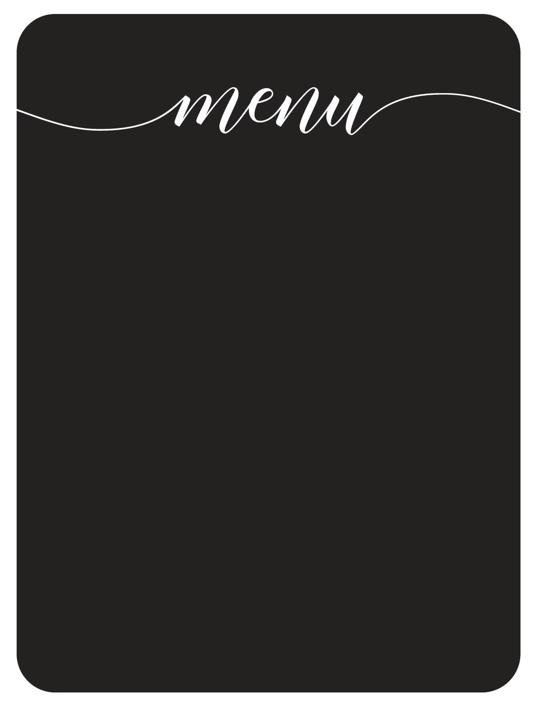 Chalkboard Menu vinyl decal